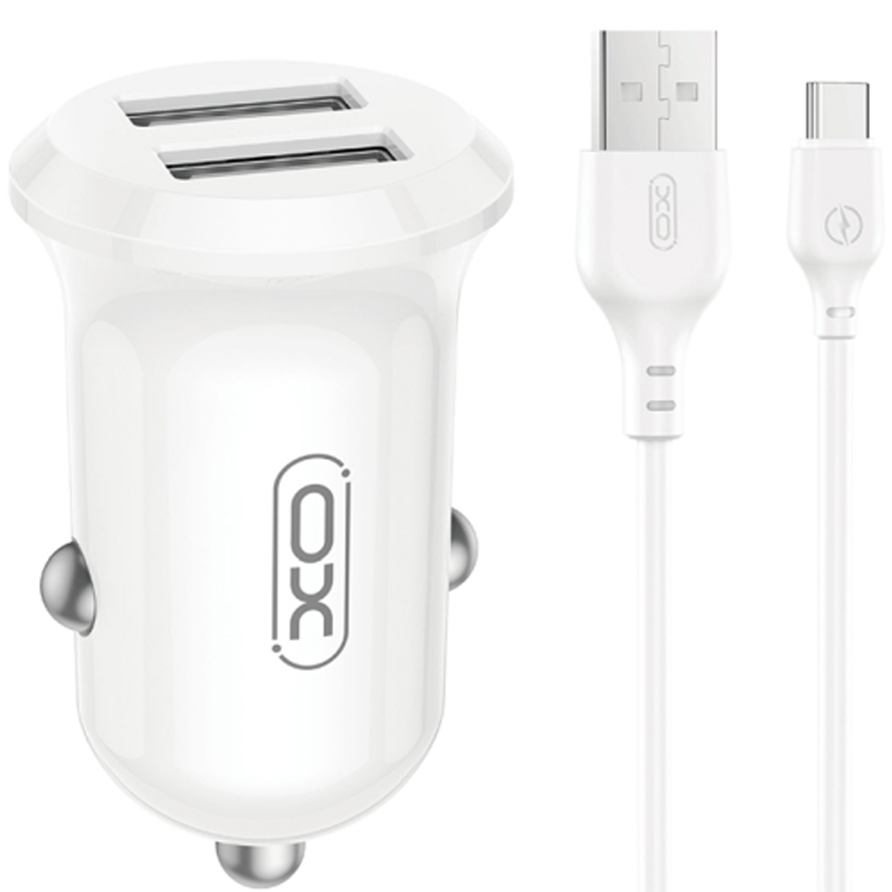 شارژر فندکی یو اس بی ایکس او XO مدل CC67 با دو درگاه USB و توان 12 وات، مناسب شارژ سریع دو دستگاه به صورت همزمان و مقاوم در برابر آسیب فیزیکی.
