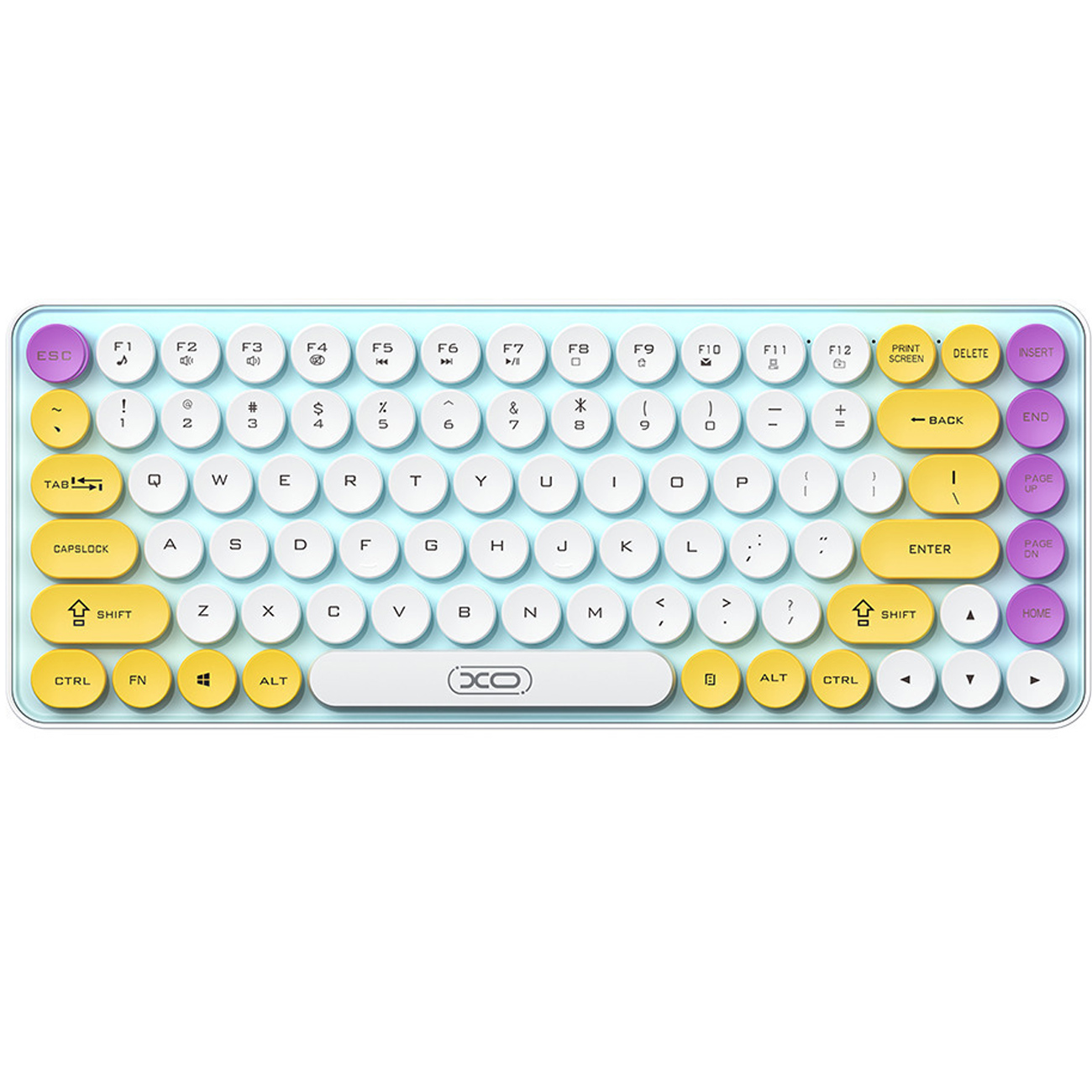 کیبورد بلوتوثی ایکس او XO مدل KB-12 با اتصال دوگانه 2.4G و Bluetooth 5.1، 85 کلید کم‌صدا و سبک مناسب لپ‌تاپ و کامپیوتر، تجربه‌ای حرفه‌ای و راحت را ارائه می‌دهد.