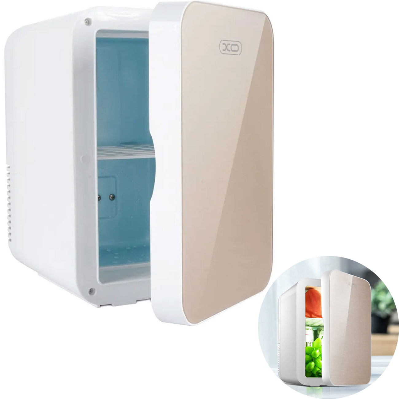 مینی یخچال سرد کن و گرم کن ایکس او XO مدل CZ002 با ظرفیت 5.6 لیتر، قابلیت سرمایش و گرمایش، مصرف کم و طراحی قابل حمل؛ مناسب خودرو و استفاده خانگی.
