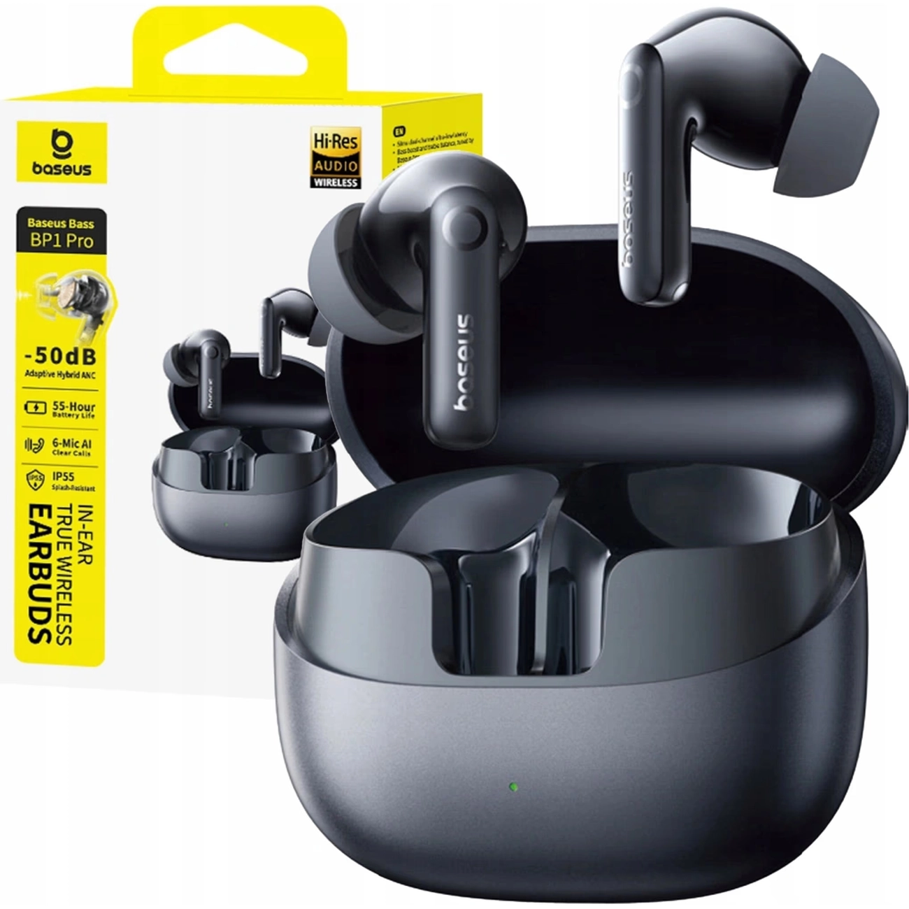 خرید هندزفری بلوتوثی ANC باسئوس Baseus BP1 Pro با حذف نویز 50dB، صدای Hi-Res LDAC، باتری 55 ساعته و مقاومت IP55 انتخابی عالی برای ورزش و گیم از جانبی.