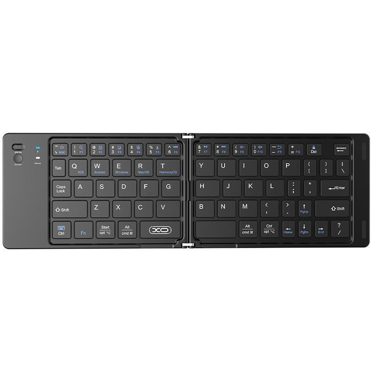 کیبورد بی سیم ایکس او XO مدل XO-KB-11  تاشو / طراحی تاشو و قابل حمل/ اتصال بی‌سیم بلوتوث 5.0 / 66 کلید استاندارد و کاربردی