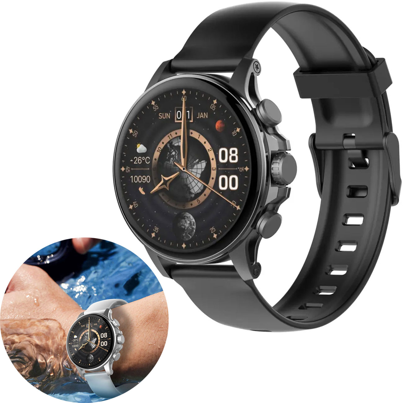 ساعت هوشمند الدنیو LDNIO مدل SW01 با نمایشگر AMOLED 1.58 اینچ، باتری 10 روزه، بلوتوث 5.2، سنجش ضربان قلب و مقاومت IP68 مناسب ورزش و استفاده روزمره