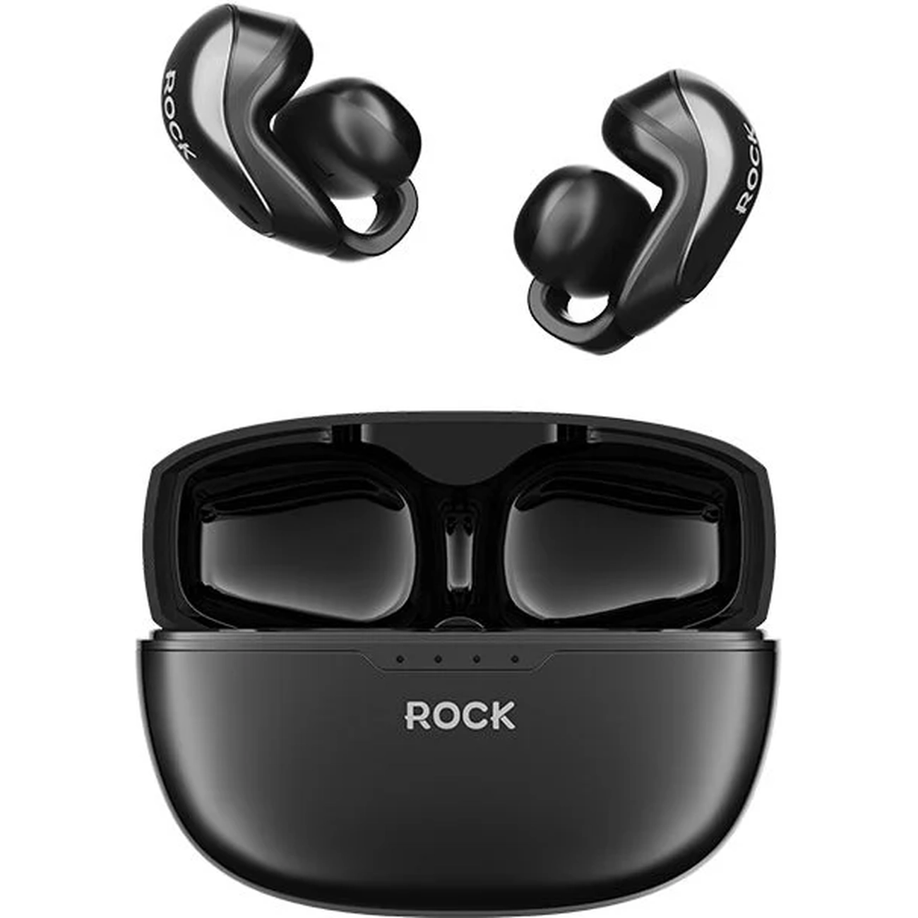 هندزفری بلوتوثی کلیپسی ROCK EB200 RAU0785 با بلوتوث 5.4، کیس شارژ Type-C و شارژدهی تا 20 ساعت، مناسب موسیقی و تماس روزانه.