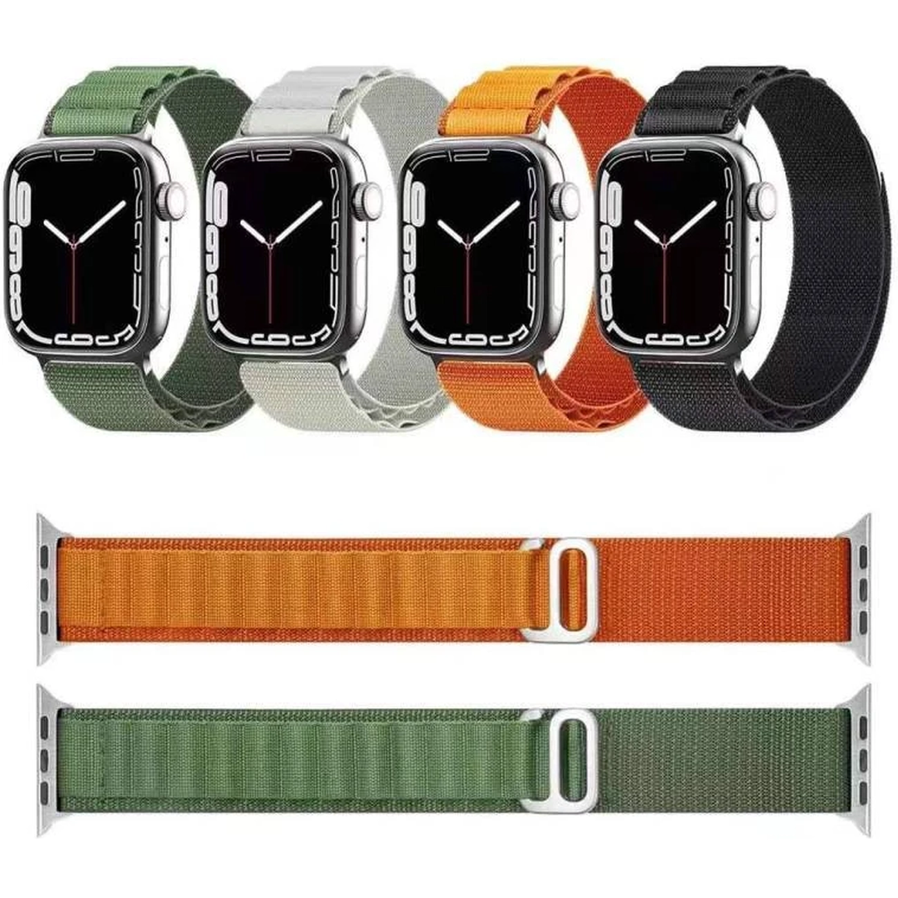 خرید بند ساعت اپل Apple مدل Alpine Loop سایز 42 تا 49 میلی متر. این بند الپاین لوپ با قفل تیتانیوم جی شکل و بافت نایلونی مناسب اپل واچ اولترا و سری 1 تا 10 است.