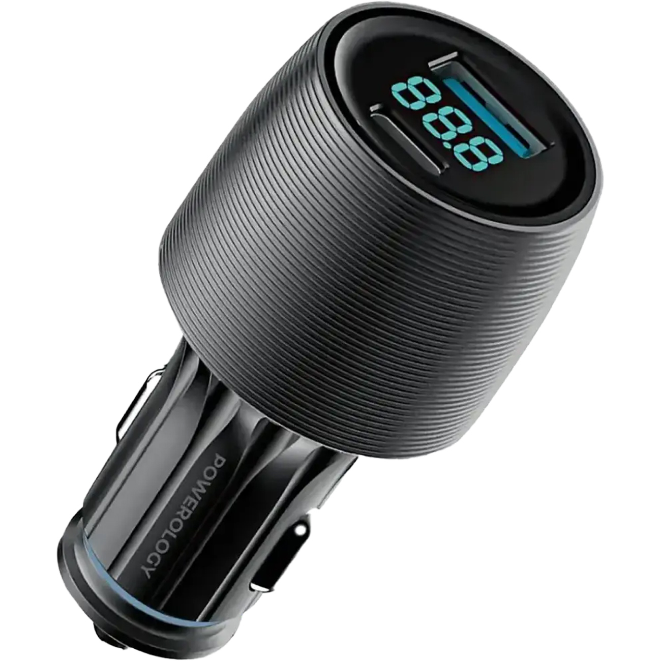 شارژر فندکی فست شارژ پاورولوژی مدل PCCSR020 با توان ‌83 وات، دو پورت USB-A و USB-C، پشتیبانی از PD ‌65 وات، شارژ سریع QC و محافظت‌های چندگانه مناسب لپ‌تاپ و گوشی
