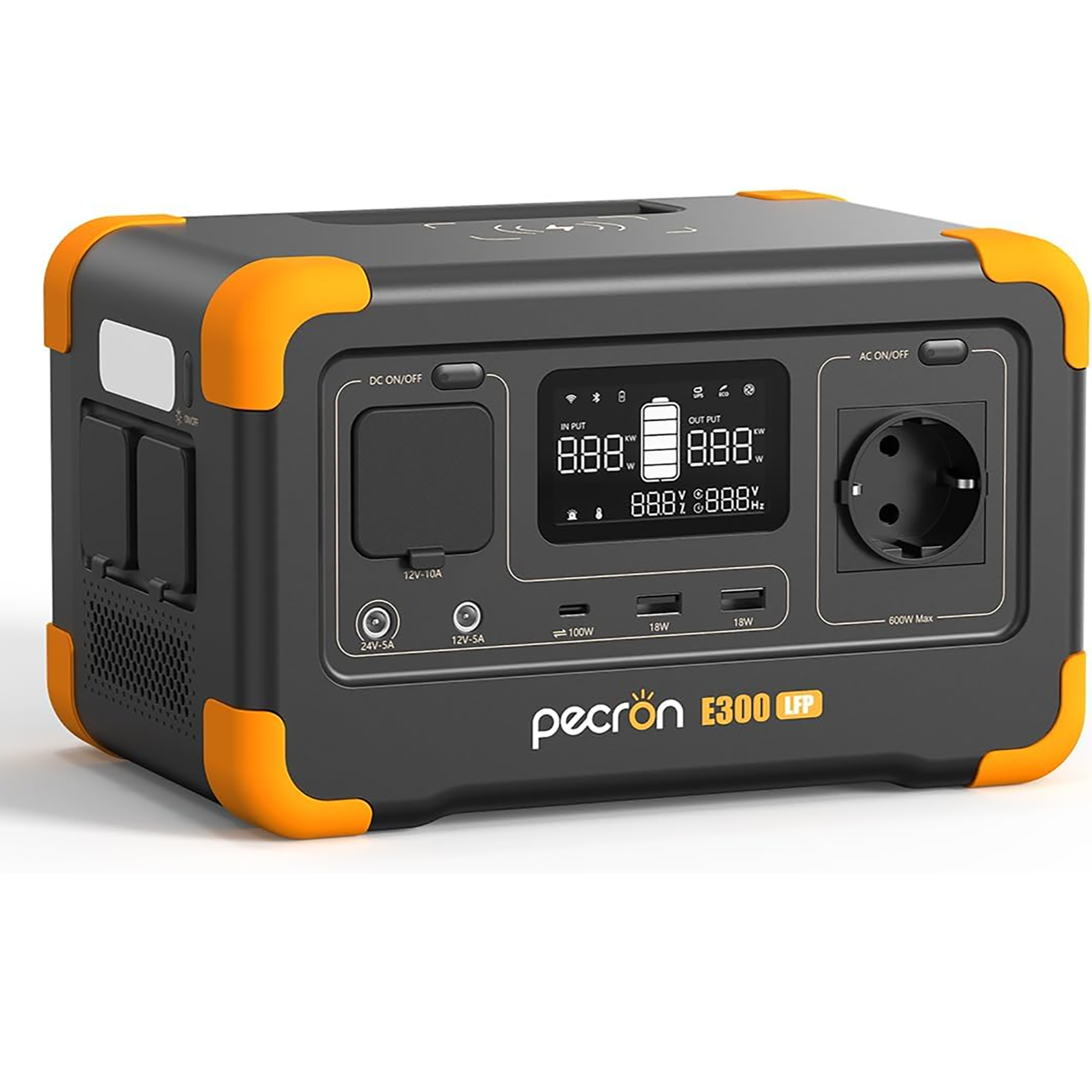 پاور استیشن 600 وات پکرون Pecron مدل E300 LFP / توان 600 وات با خروجی پایدار/ ظرفیت باتری بالا و طول عمر طولانی/ شارژ سریع فوق‌سریع