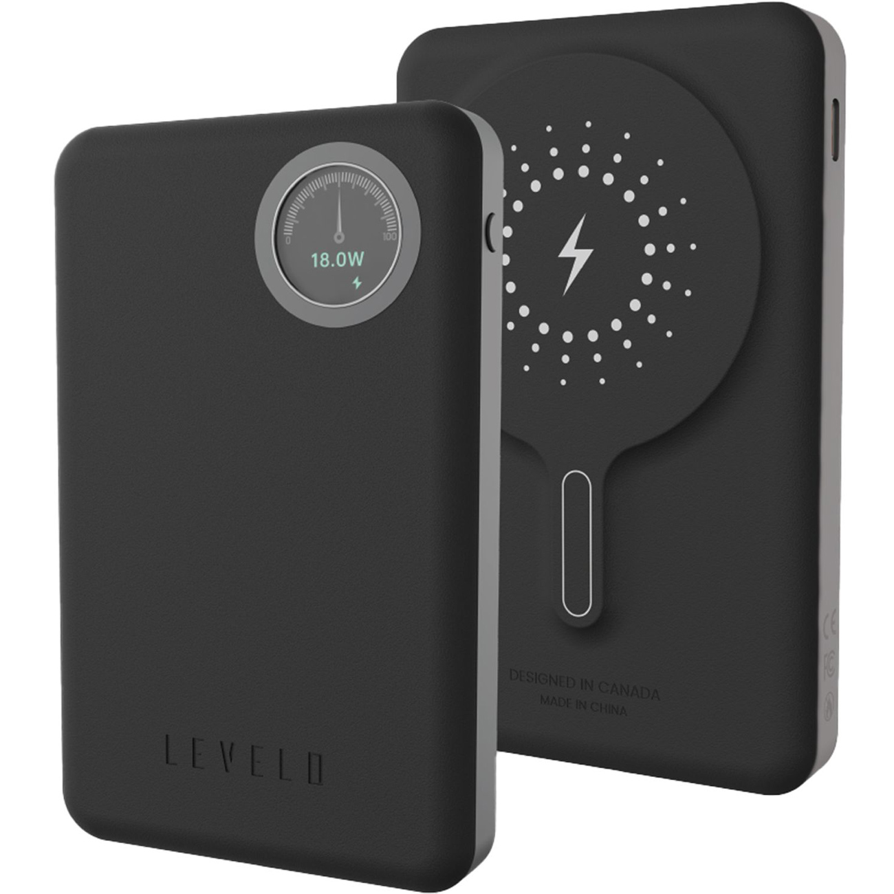 پاوربانک 10000 وایرلس 15 وات لولو Levelo مدل LVLMRBL10KORG با شارژ سریع PD20W، اتصال MagSafe، صفحه نمایش OLED و بدنه چرمی، مناسب استفاده روزمره و سفر.