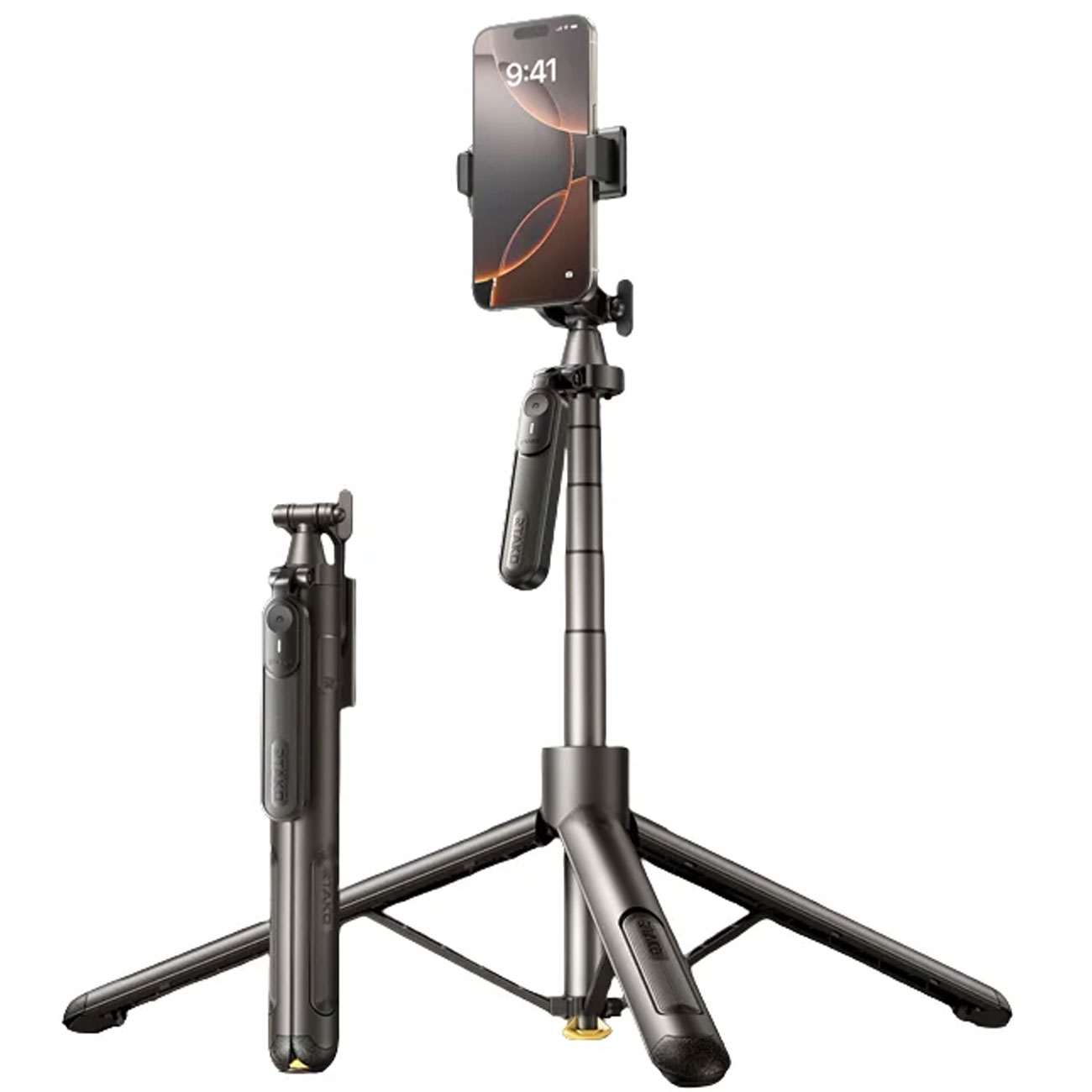 مونوپاد و سه پایه شاتر دار بلوتوثی آرتاکو RTAKO مدل H18L PRO تاشو، با چرخش 360 درجه، طول 1.8 متر مناسب ولاگ، لایو استریم و عکاسی حرفه ای