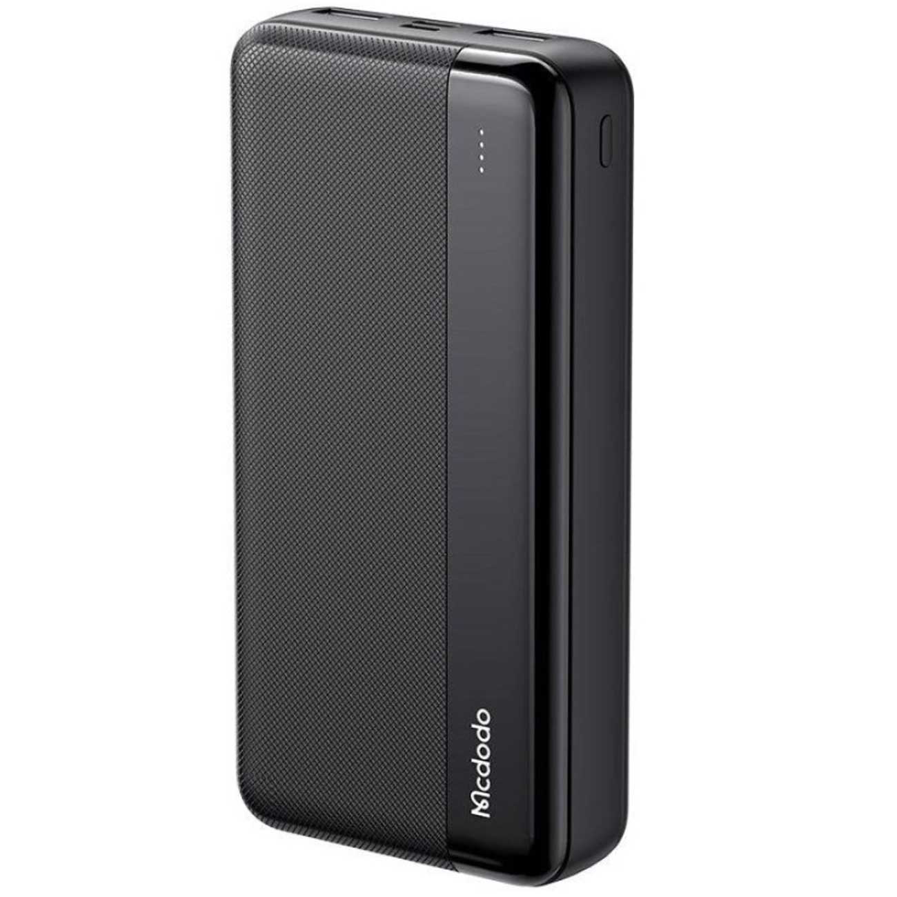 پاوربانک MCDODO MC-1370 20000mAh Dual USB با LED؛ ظرفیت بالا، دو خروجی همزمان، ورودی Type-C و Micro USB، بدنه مقاوم و امنیت کامل برای شارژ ایمن گوشی، تبلت و ساعت هوشمند.