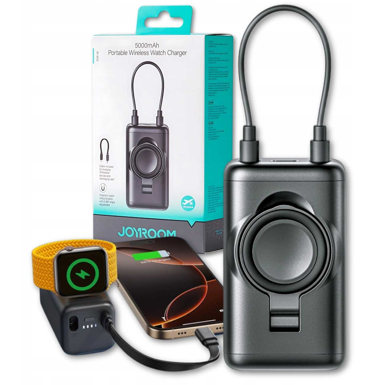 پاوربانک ساعت هوشمند Joyroom JR-W13 با ظرفیت 5000mAh، شارژ بی‌سیم، بدنه مقاوم و پشتیبانی از درگاه‌های USB-C و Lightning، انتخابی عالی برای شارژ ساعت و موبایل در هر مکان است. همین حالا سفارش دهید!