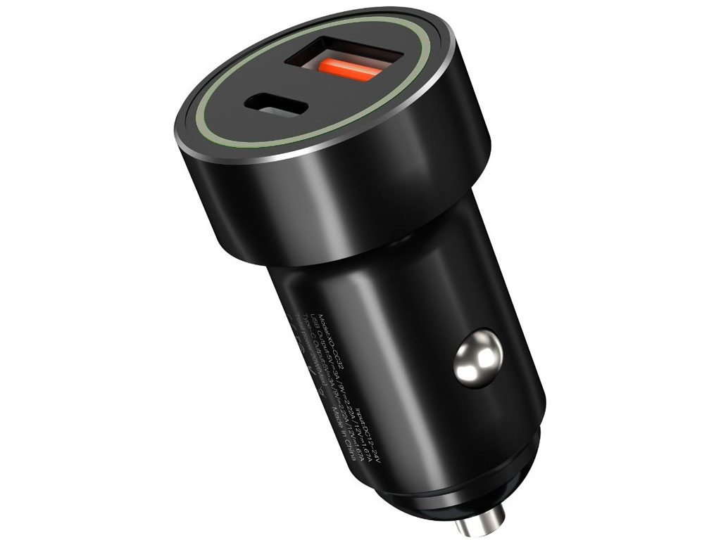 شارژر فندکی ایکس او مدل XO-CC32 / دارای پورت USB با قابلیت شارژ سریع، پورت تایپ سی با قابلیت شارژ سریع PD /همراه با کابل اندروید/ ساخته شده از مواد مرغوب/ امکان شارژ همزمان دو دستگاه