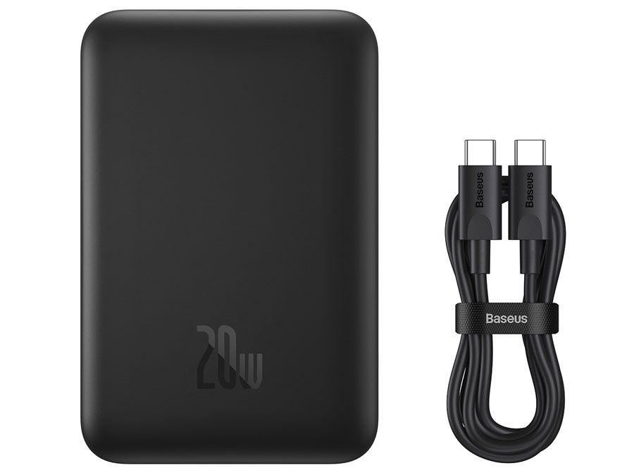 پاوربانک مغناطیسی 10000 بیسوس Baseus Magnetic Mini Wireless Fast Charge Power Bank 20W PPCX030001 شارژری همراه مینیمال با قابلیت شارژ بی‌سیم برای آیفون سری 12 و 13 در سایت معتبر جانبی