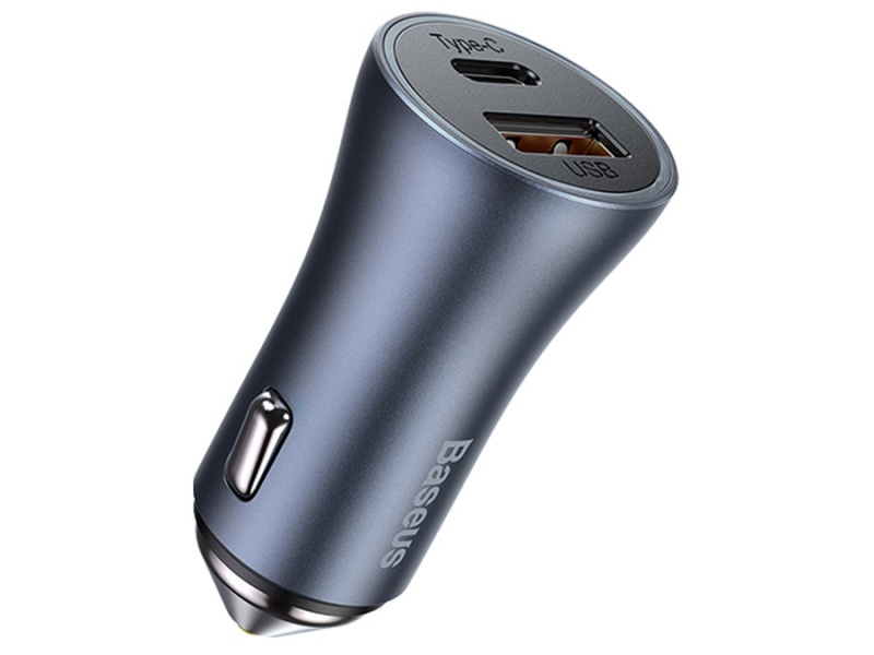 شارژر فندکی سریع بیسوس Baseus Golden Contactor Pro Dual Quick Charger Car Charger U+C دارای توان خروجی حداکثر 40 وات مجهز به پورت تایپ سی و یو اس بی است.
