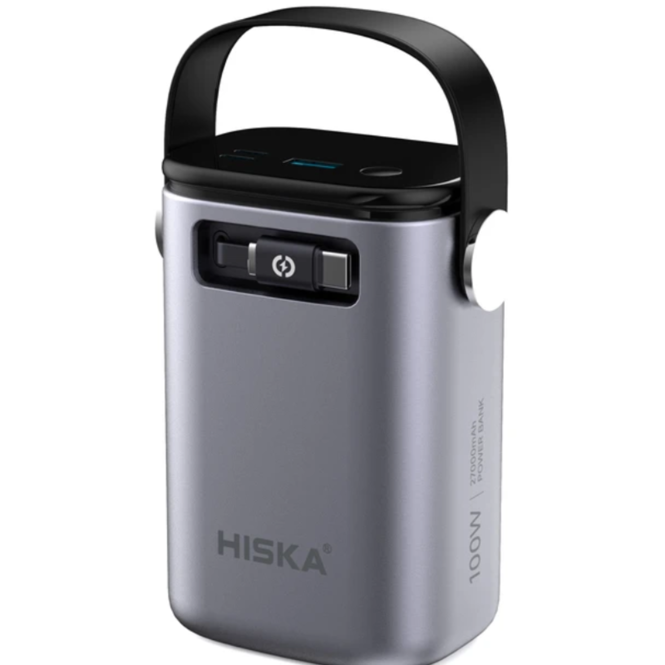 پاوربانک هیسکا HP-312PD با ظرفیت 27000mAh، توان خروجی 100W، کابل Type-C متصل، نمایشگر دیجیتال و پشتیبانی از PD برای شارژ گوشی، تبلت و لپ تاپ.پاوربانک هیسکا HP-312PD با ظرفیت 27000mAh، توان خروجی 100W، کابل Type-C متصل، نمایشگر دیجیتال و پشتیبانی از PD برا