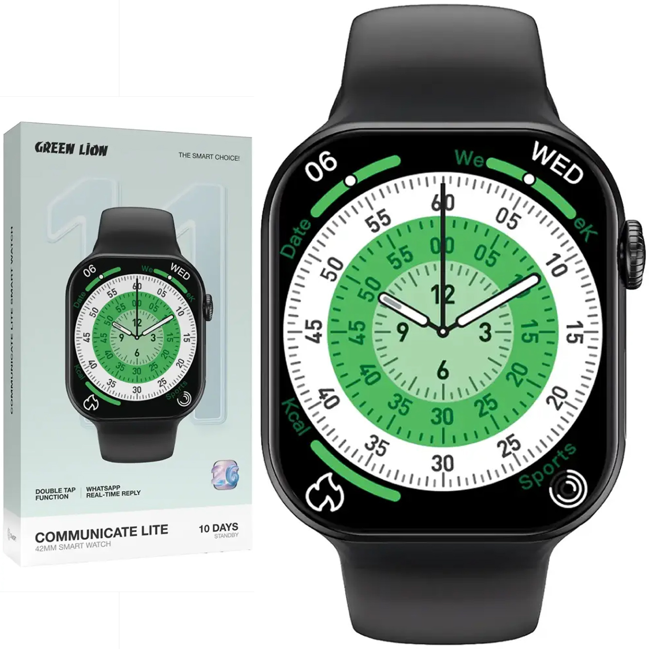 ساعت هوشمند گرین لاین مدل GL-SW11C با نمایشگر 1.85 اینچ IPS، شارژ وایرلس، بلوتوث 5.4، مقاومت IP68 و بیش از 500 واچ فیس، مناسب استفاده روزمره و فضای باز.