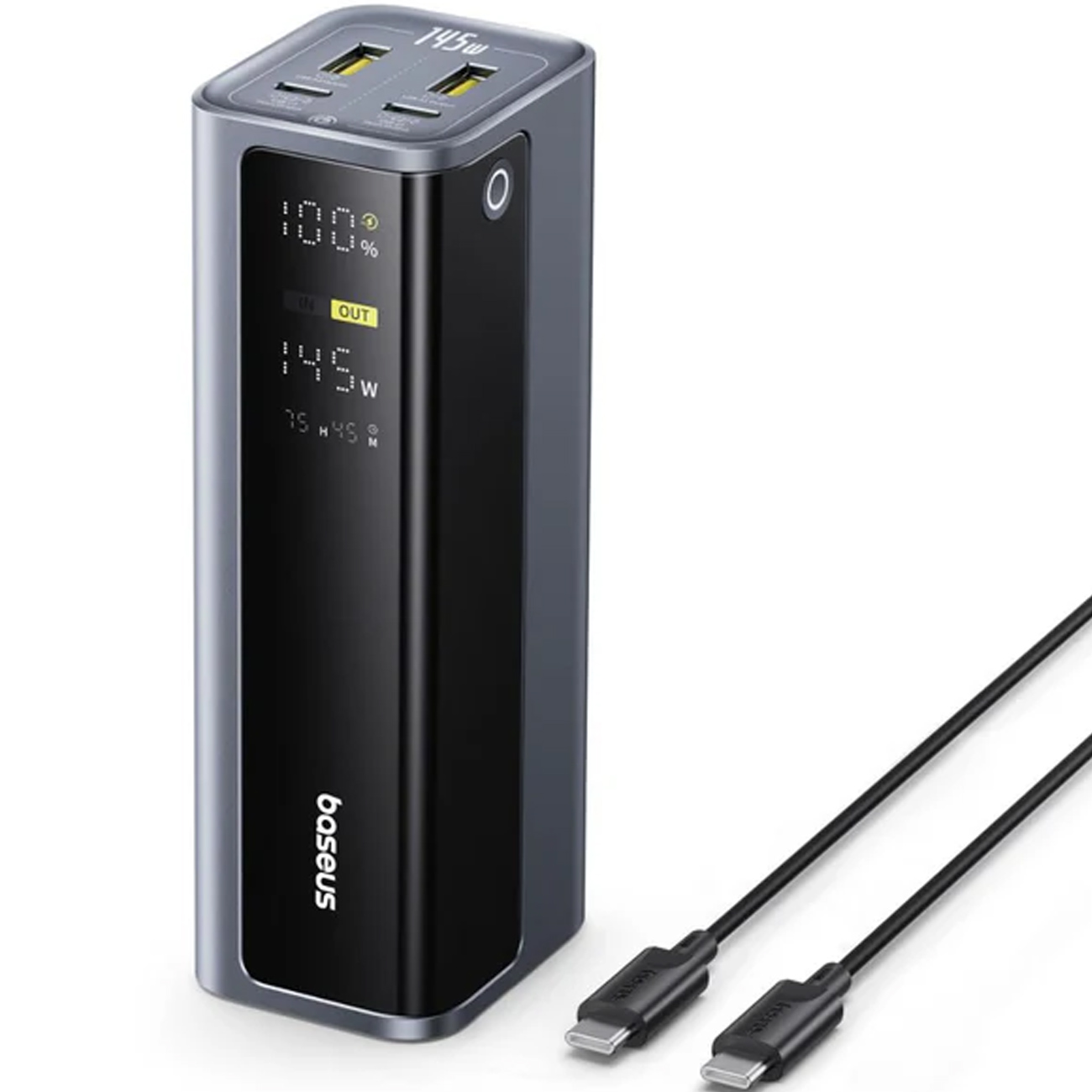 پاوربانک Baseus EnerGeek GP12 با ظرفیت 20800 میلی آمپر ساعت و خروجی مجموع 145 وات، شارژ سریع لپتاپ و هم‌زمان چهار دستگاه را ممکن می‌سازد, نمایشگر دیجیتال, محافظت‌های چندگانه, مناسب مسافرت